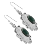 Vintage design pure silver gemstone earrings